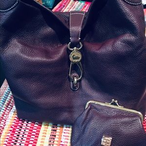 Dooney & Bourke Plum/Burgundy Shoulder Bag+CoinPur